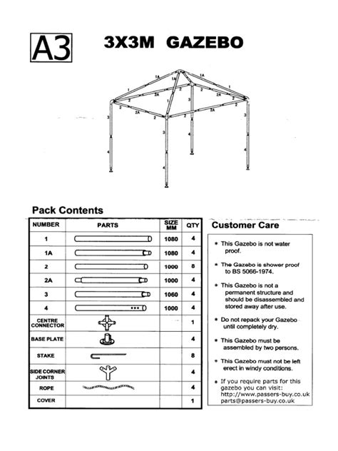 manual tenda gazebo 3x3